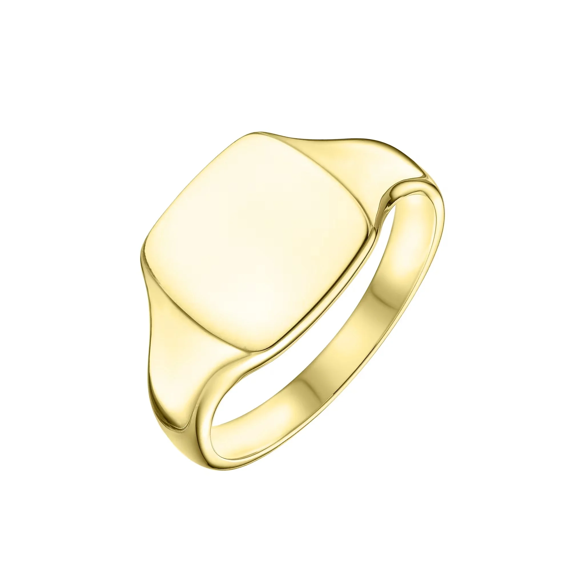 9ct Gold Cushion Signet Ring (12mm x 1mm)