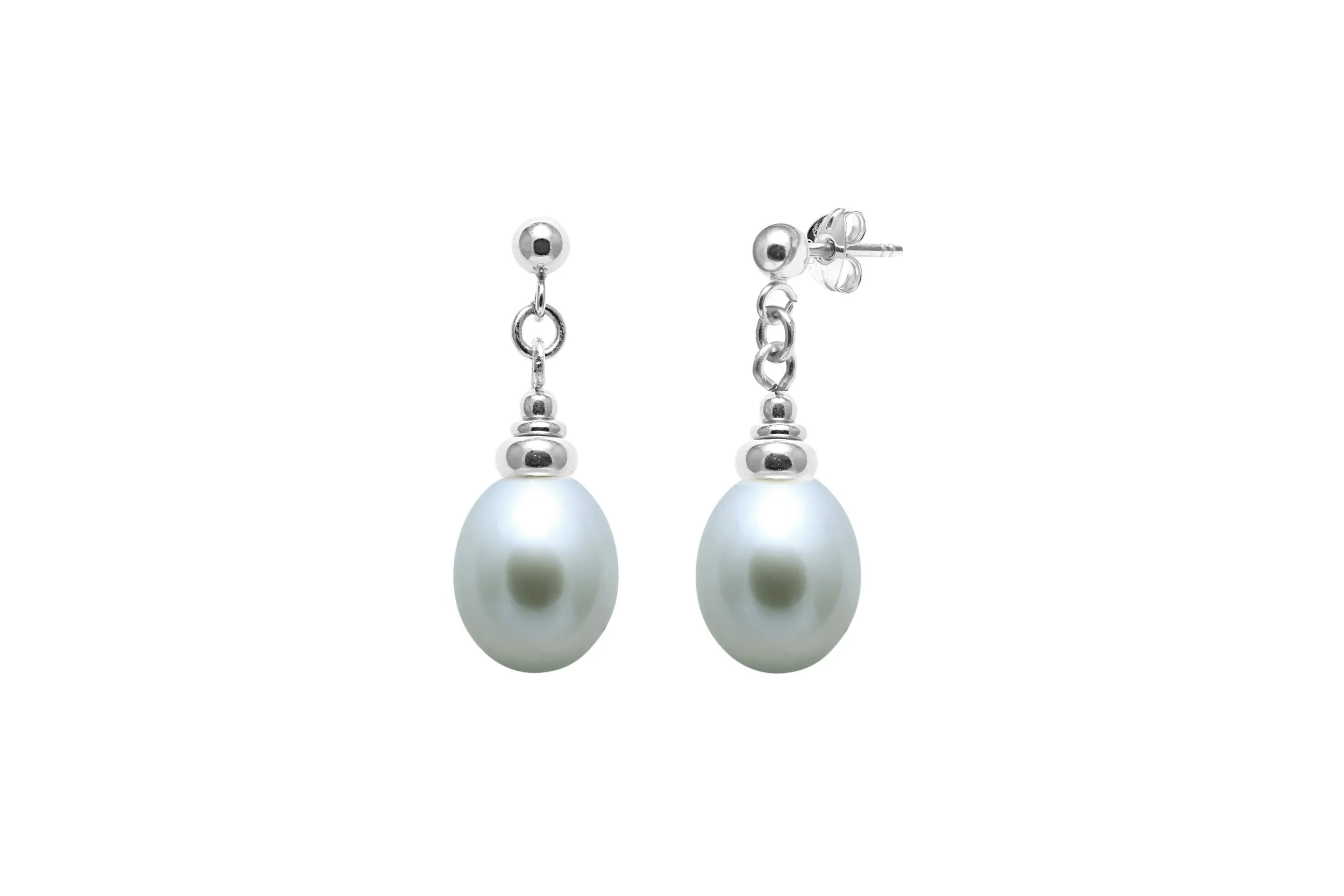Sterling Silver Cultured Pearl  Drop Earrings