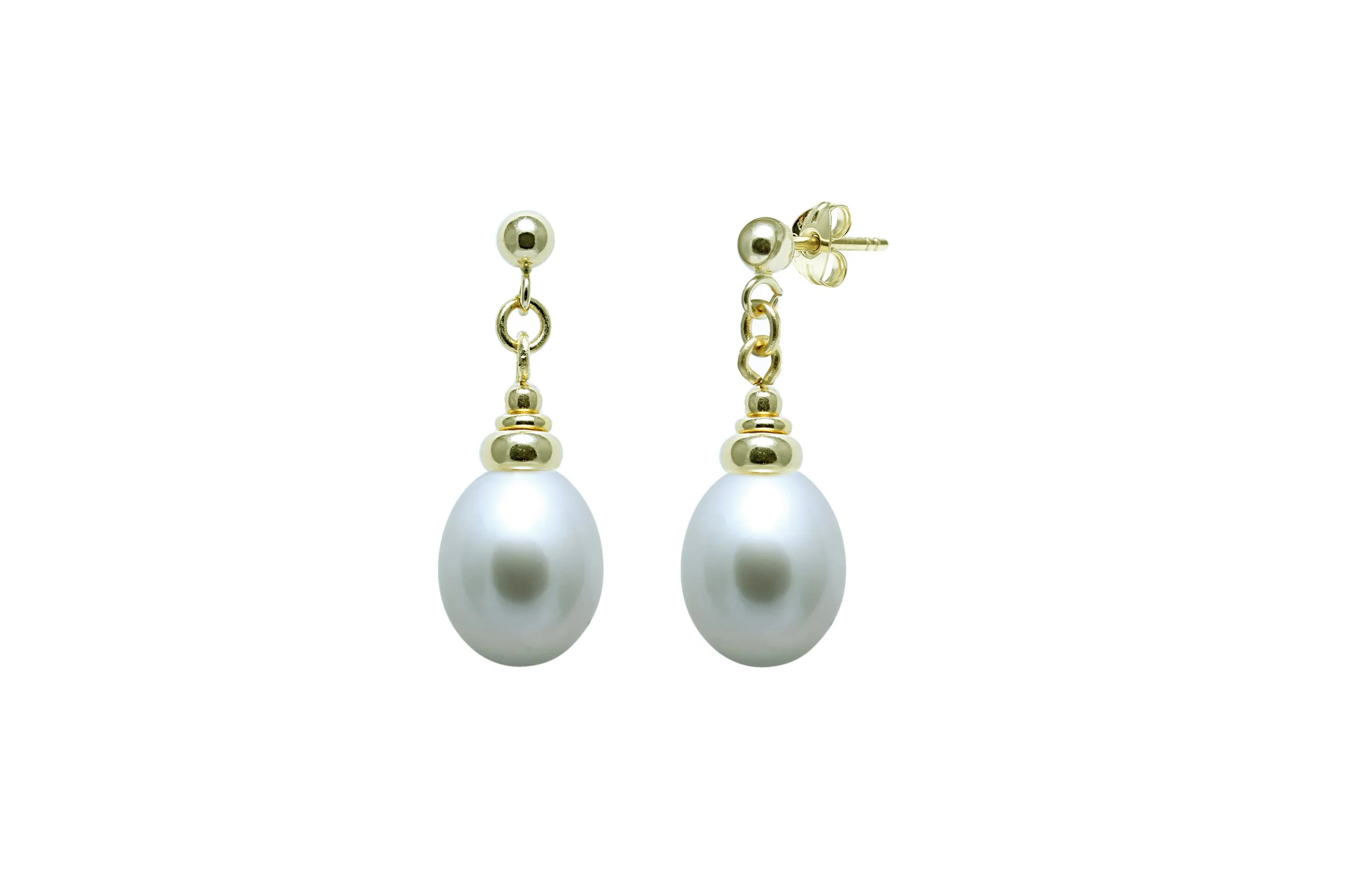 9ct Gold Cultured Pearl  Drop Earrings