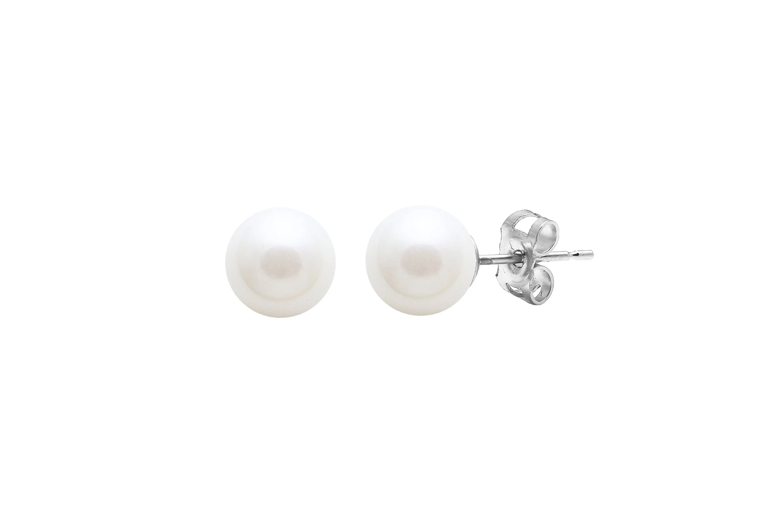 Sterling Silver Cultured Pearl  Stud Earrings 6.00 mm