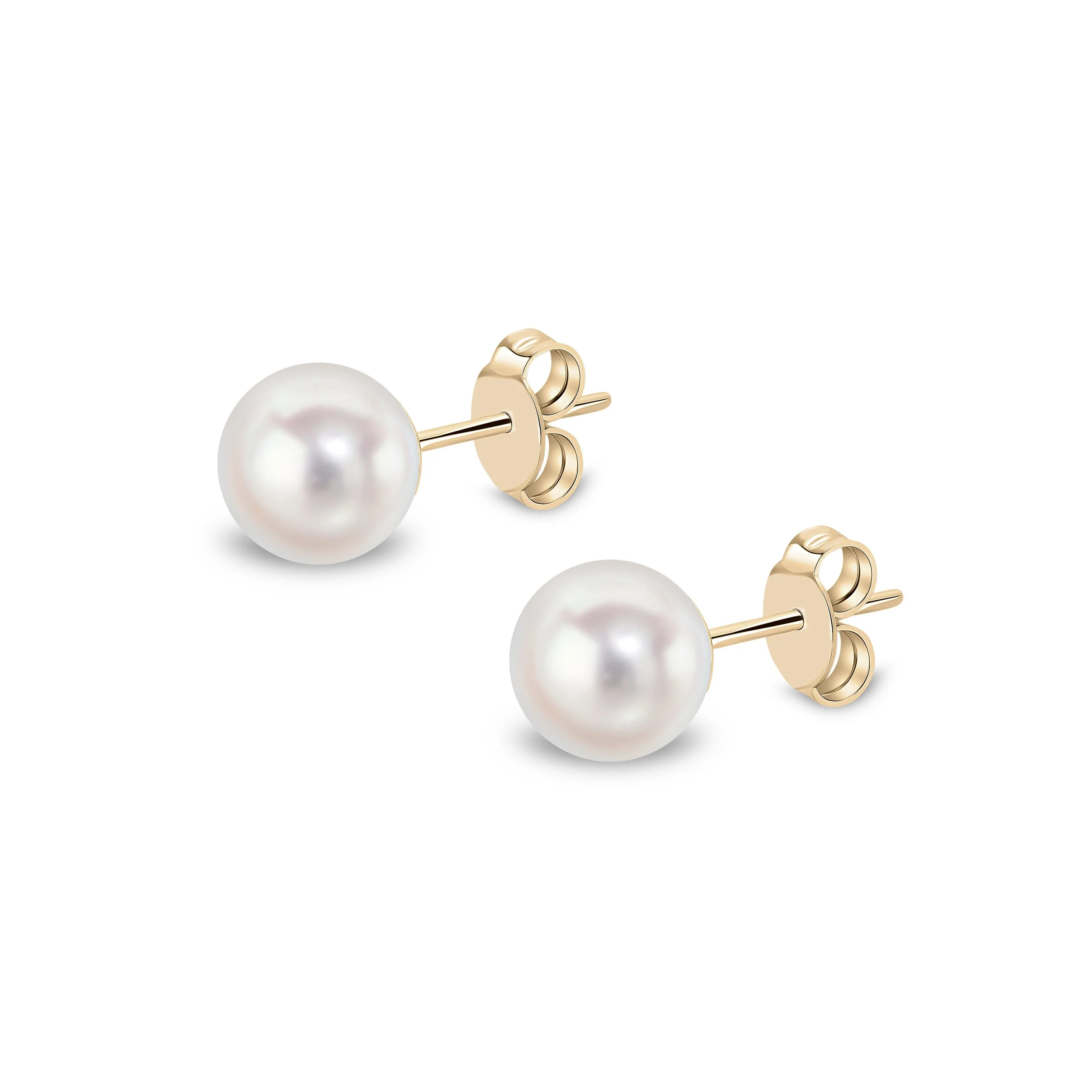 Akoya Cultured Pearl Stud Earrings 6.5 - 7mm 9ct Gold Fittings