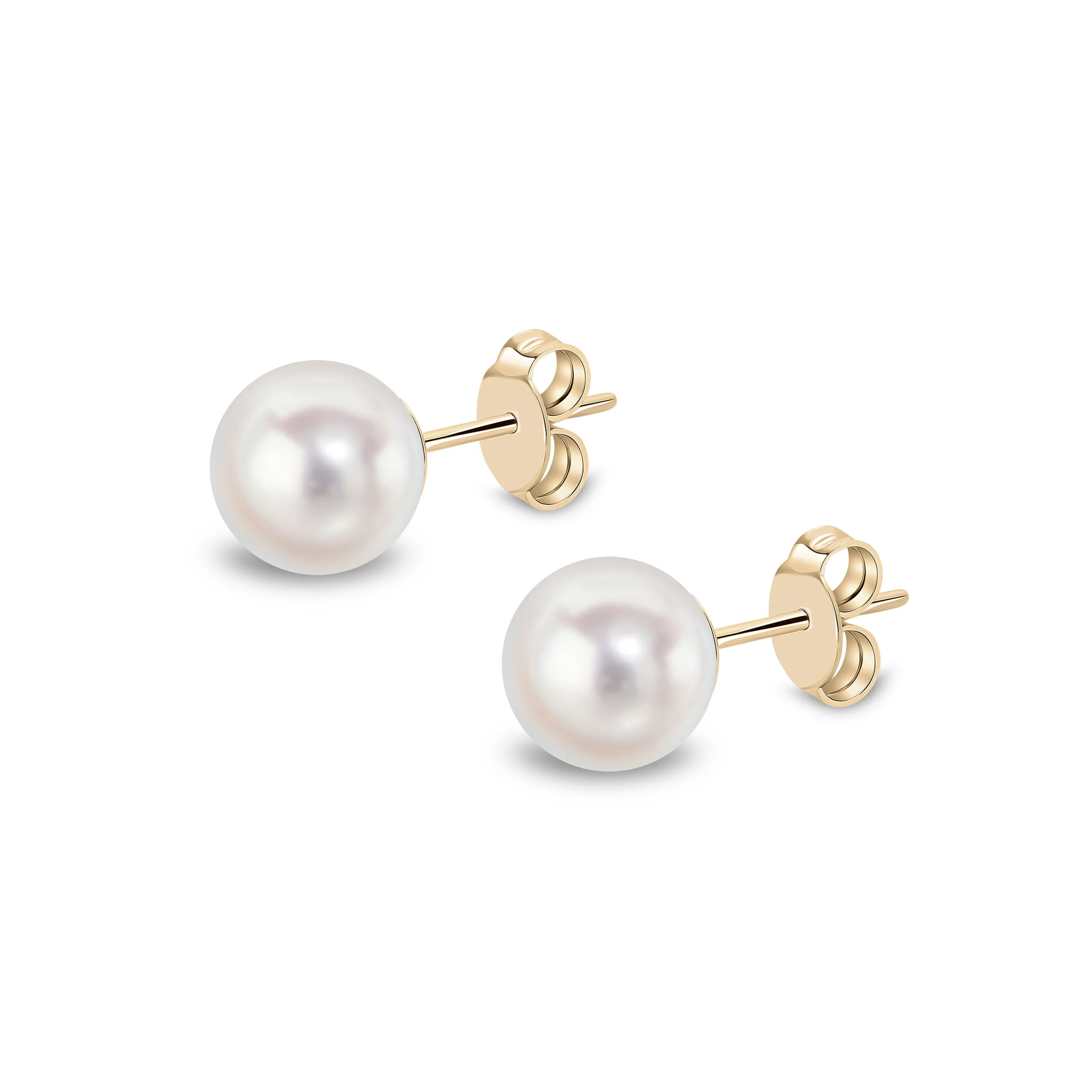 Akoya Cultured Pearl Stud Earrings 7 - 7.5mm 9ct Gold Fittings