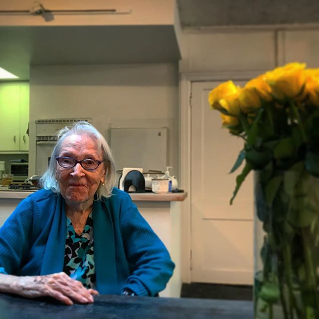Enjoying springtime, Carmen has moved on to sipping champagne and is ready to celebrate her 103rd birthday this month! #carmenherrera