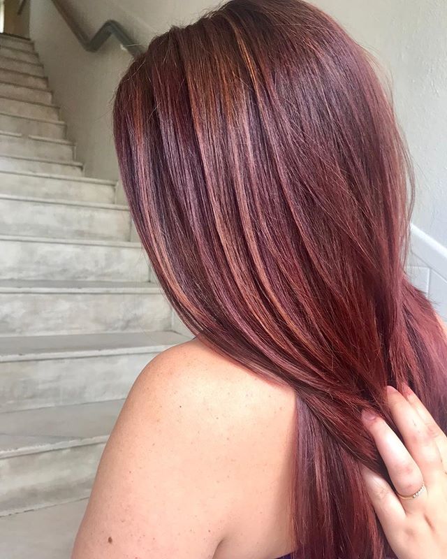 dreamy dimensional red 🍂 Autumn hair goals by artist Paige #salonUstyle