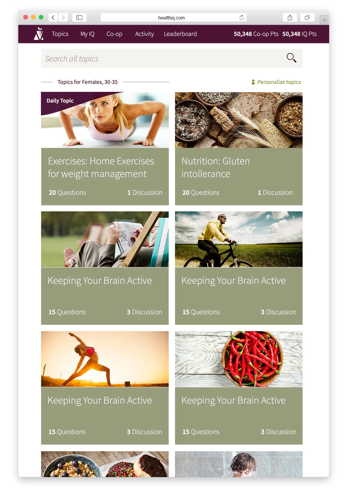 Health IQ - web app