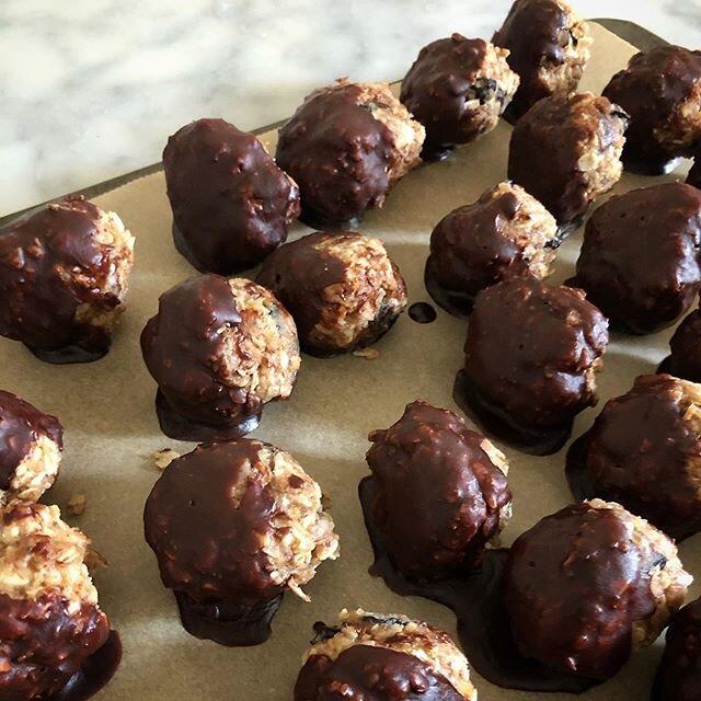 Get in my mouth cherry chocolate almond butter bliss balls.