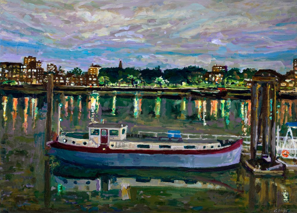 Paul Ettedgui - London artist painted 'Dutch Barge' on The Thames