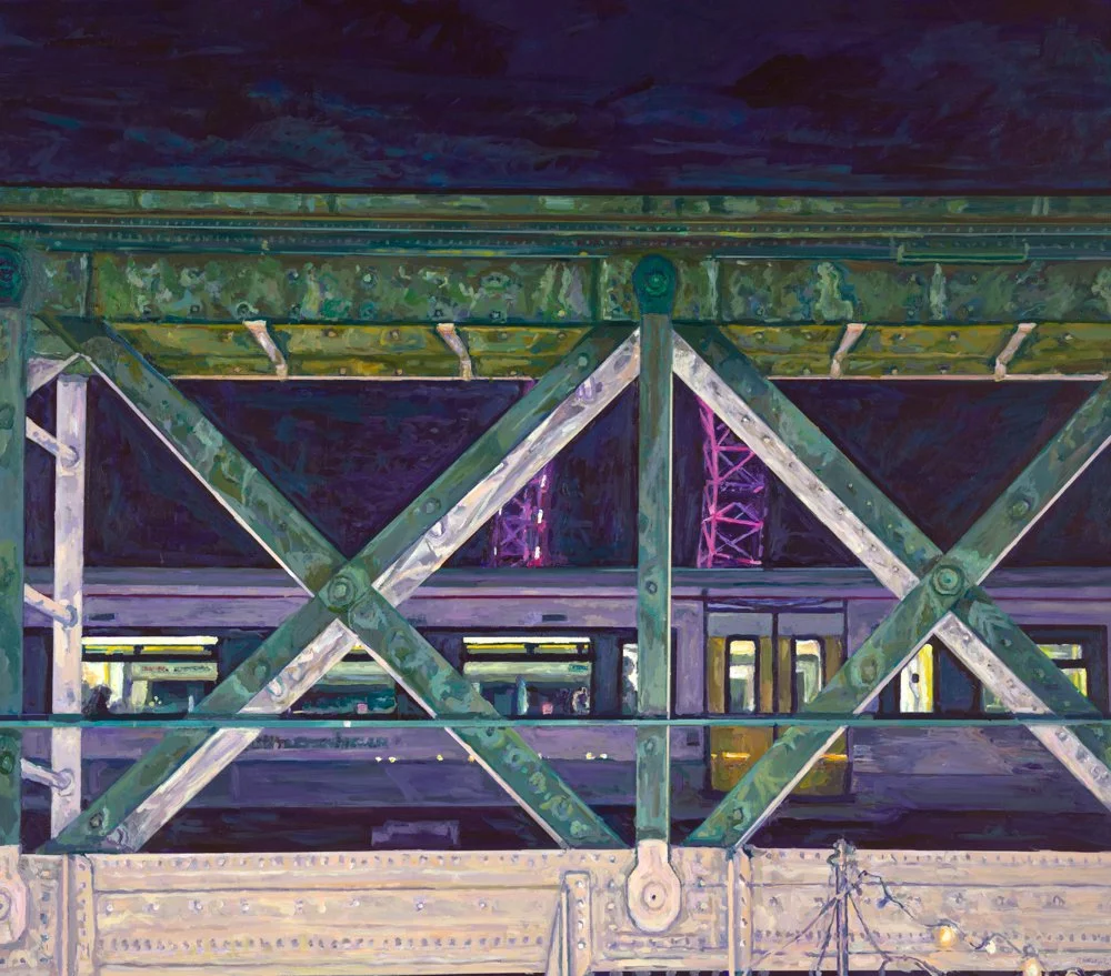 Paul Ettedgui - London artist painted 'Bridge With Night Sky'