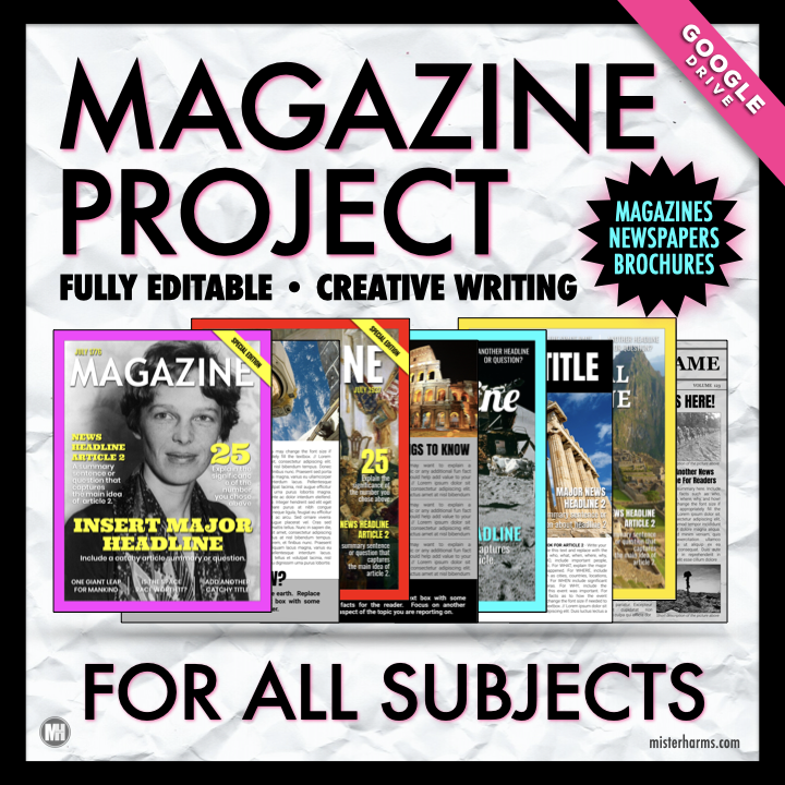 Google Drive Magazine and Newspaper Templates for Creative Writing