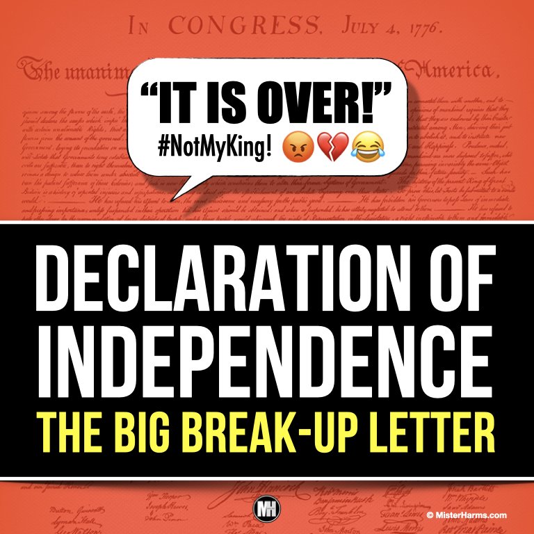 Declaration of Independence Break Up Letter Texting Activity