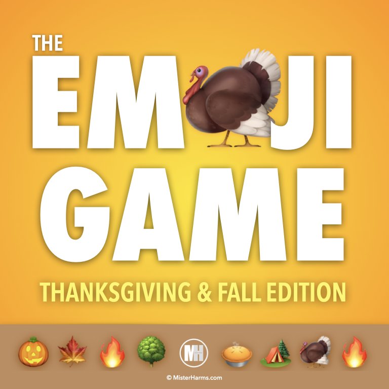 Thanksgiving Emoji Pictionary Guessing Game Fall Edition