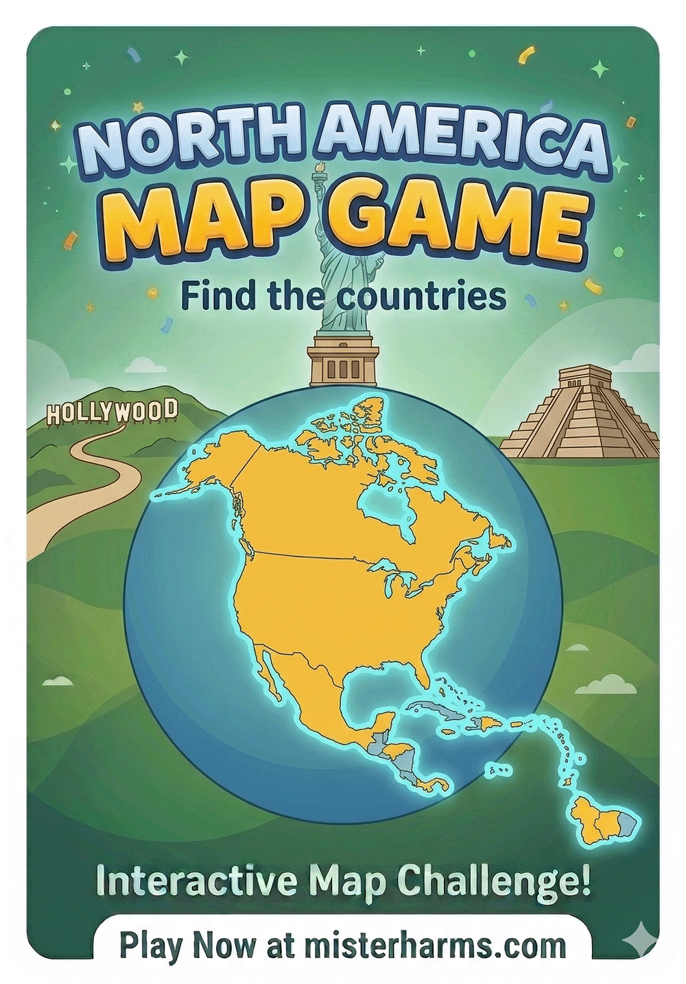 Interactive North America Map Game: Free Geography Quiz