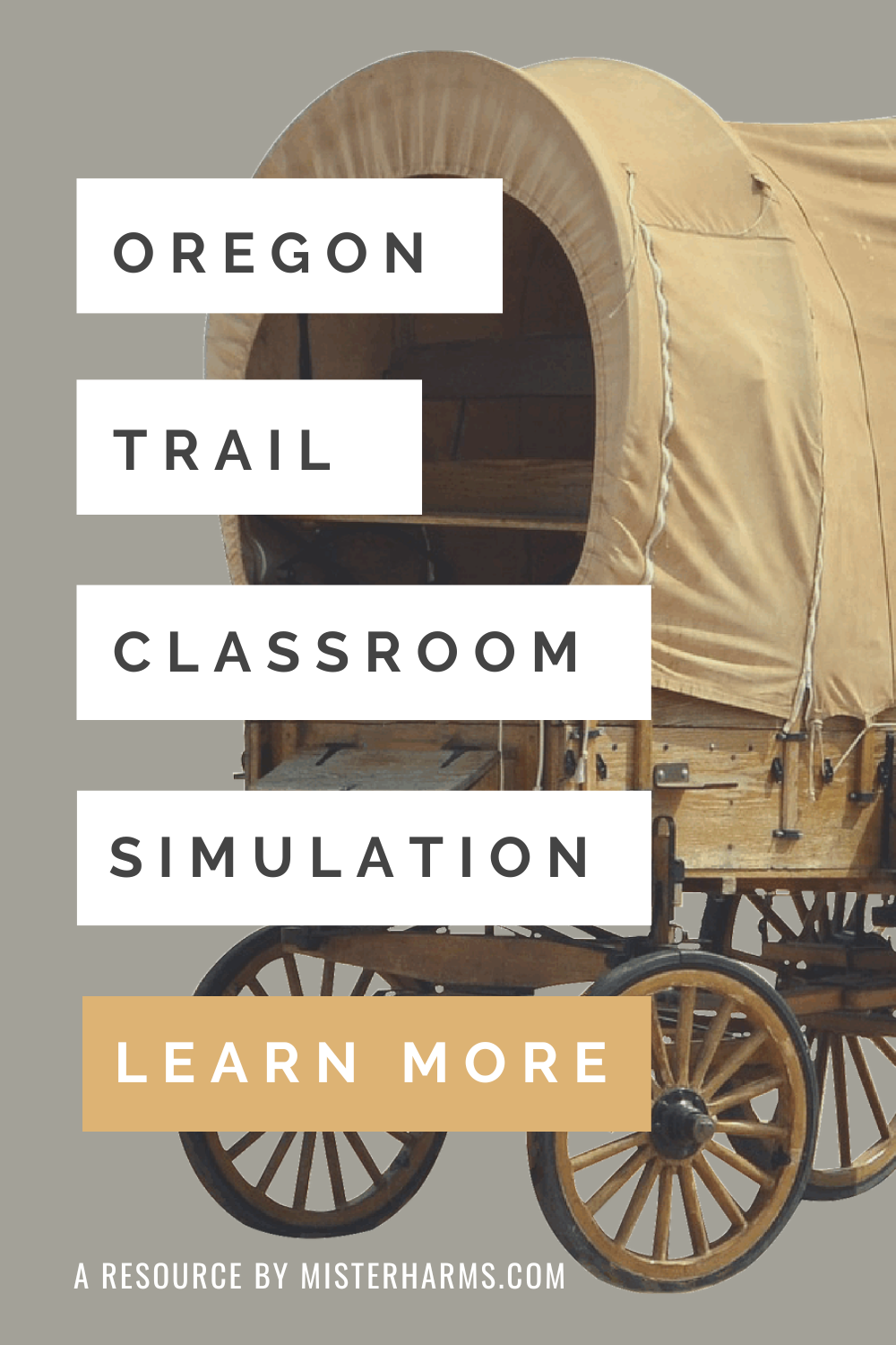 Middle school students participating in an interactive Oregon Trail classroom simulation game, learning history through hands-on activities.