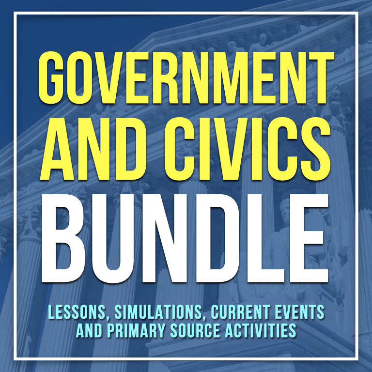 Civics and Government Curriculum Growing Bundle | US Government Activities & Simulations