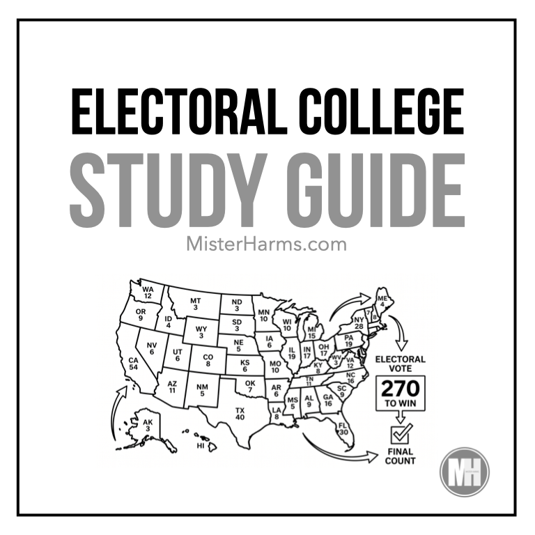 Electoral college map study guide