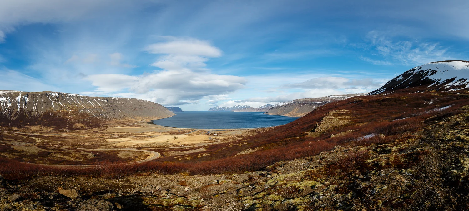 View along Route 63 Bíldudalsvegur in Iceland