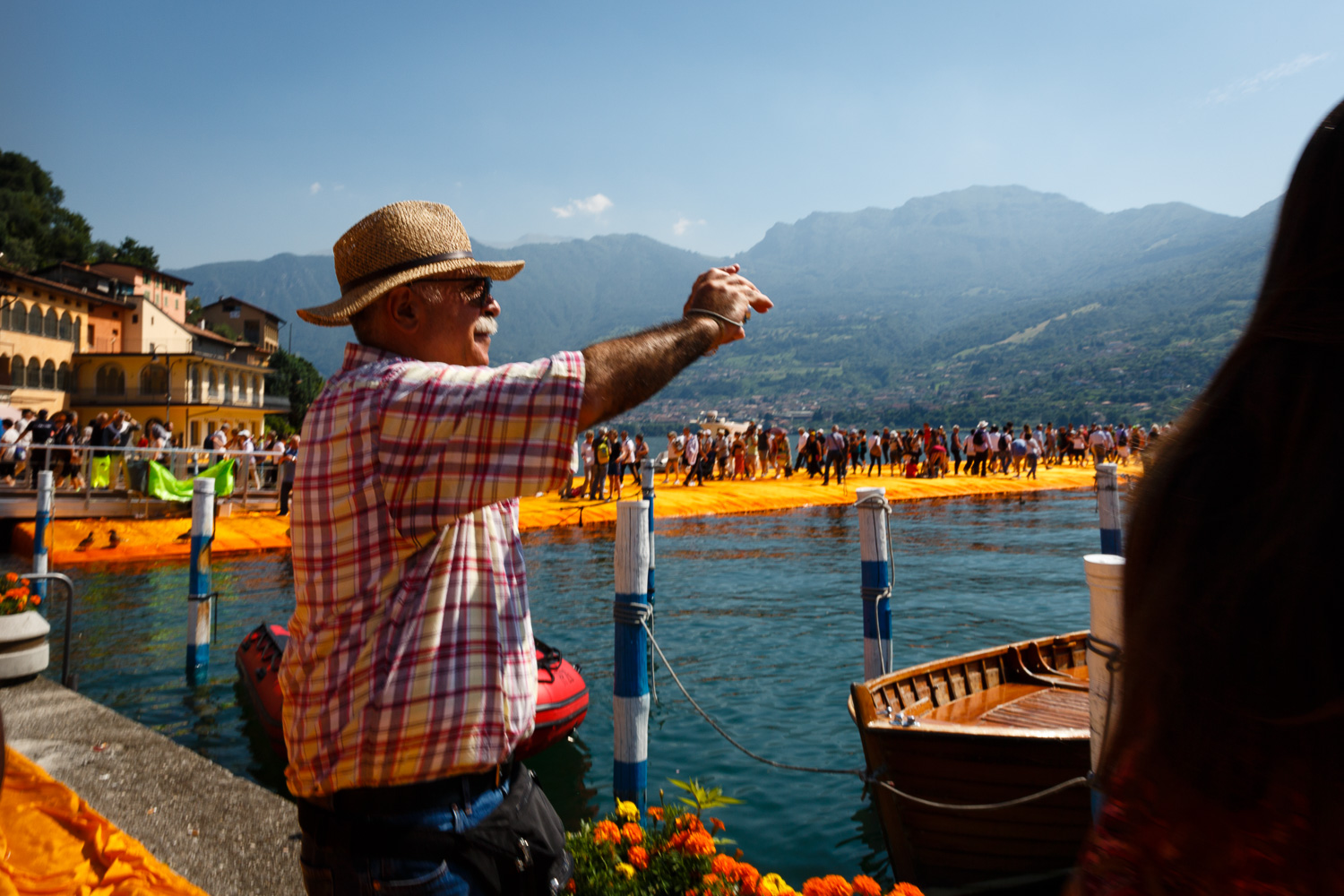 The Floating Piers - Man taking a Picture