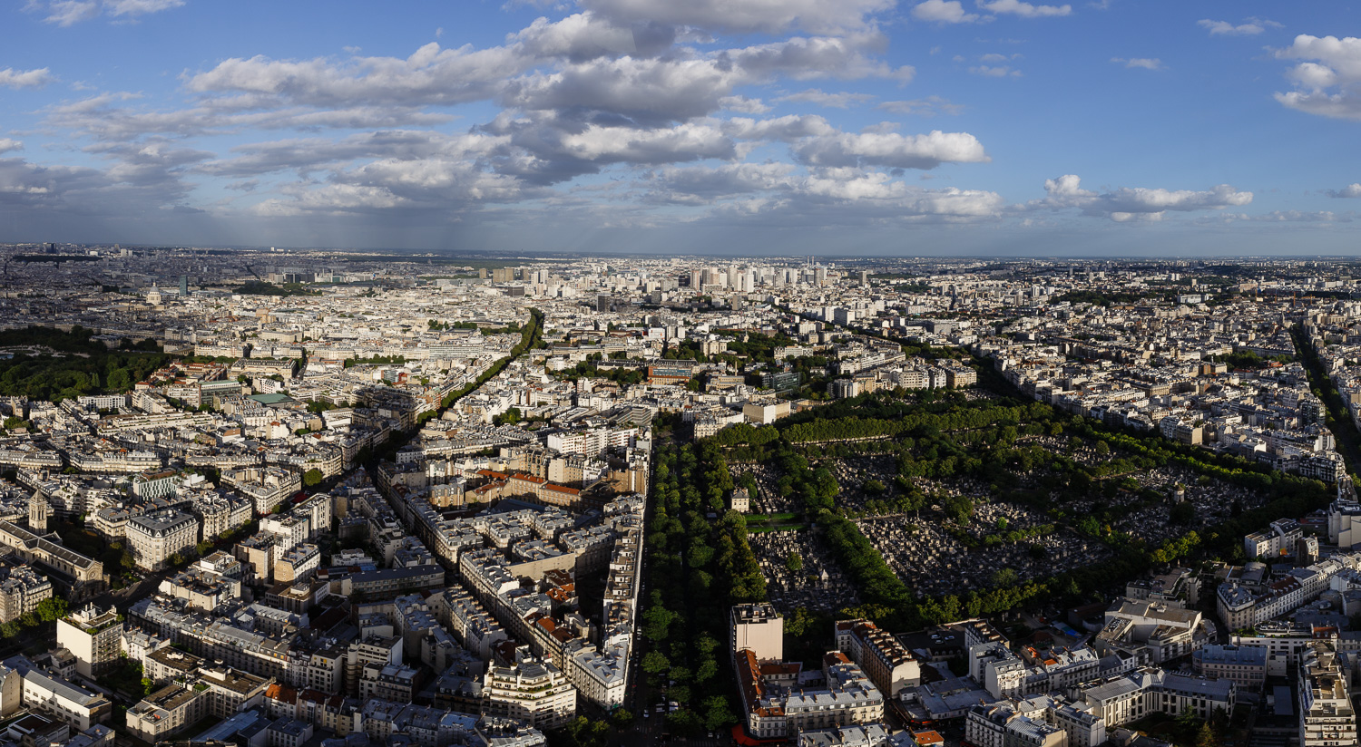 View from the Montparnasse Tower South-East in Paris