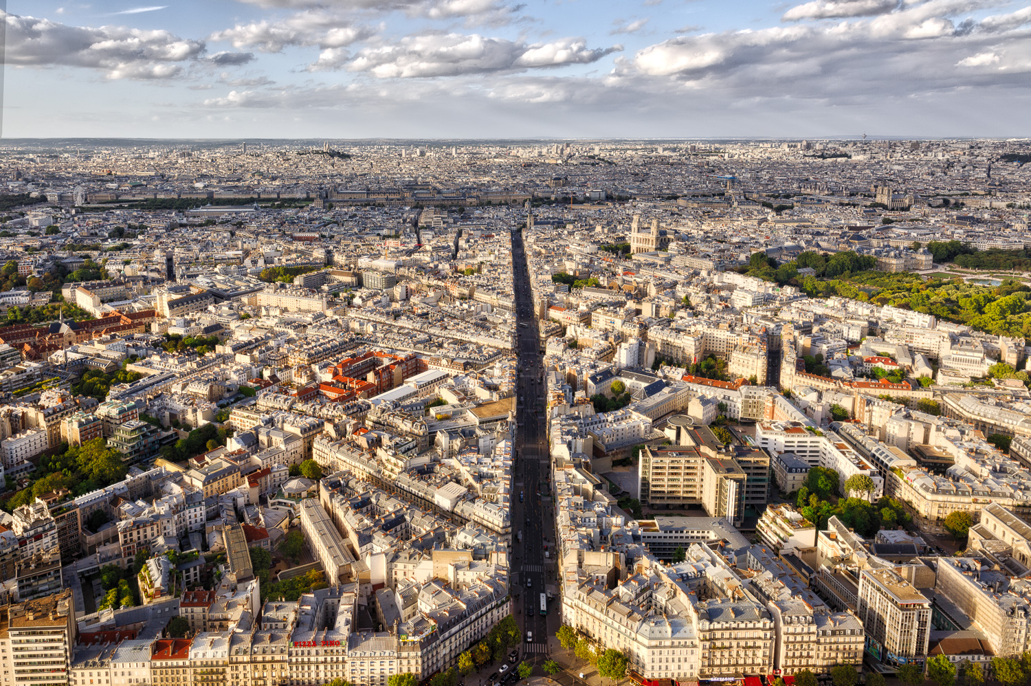 View from the Montparnasse Tower - Rue de Rennes in Paris