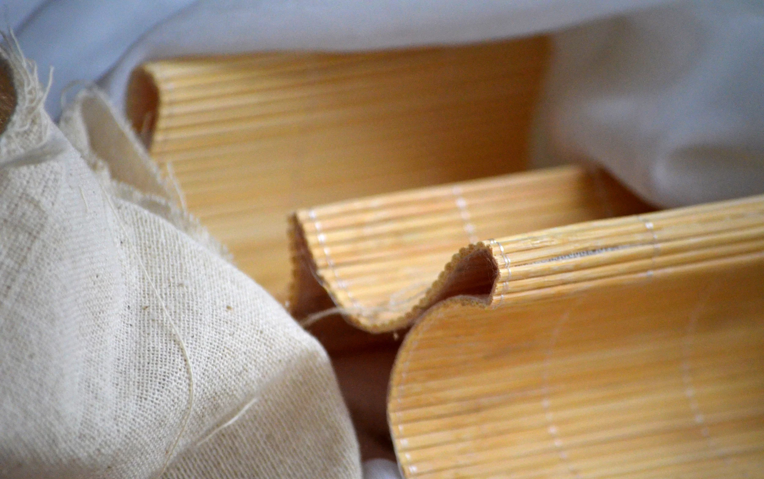 Final materials; canvas, bamboo, chiffon.