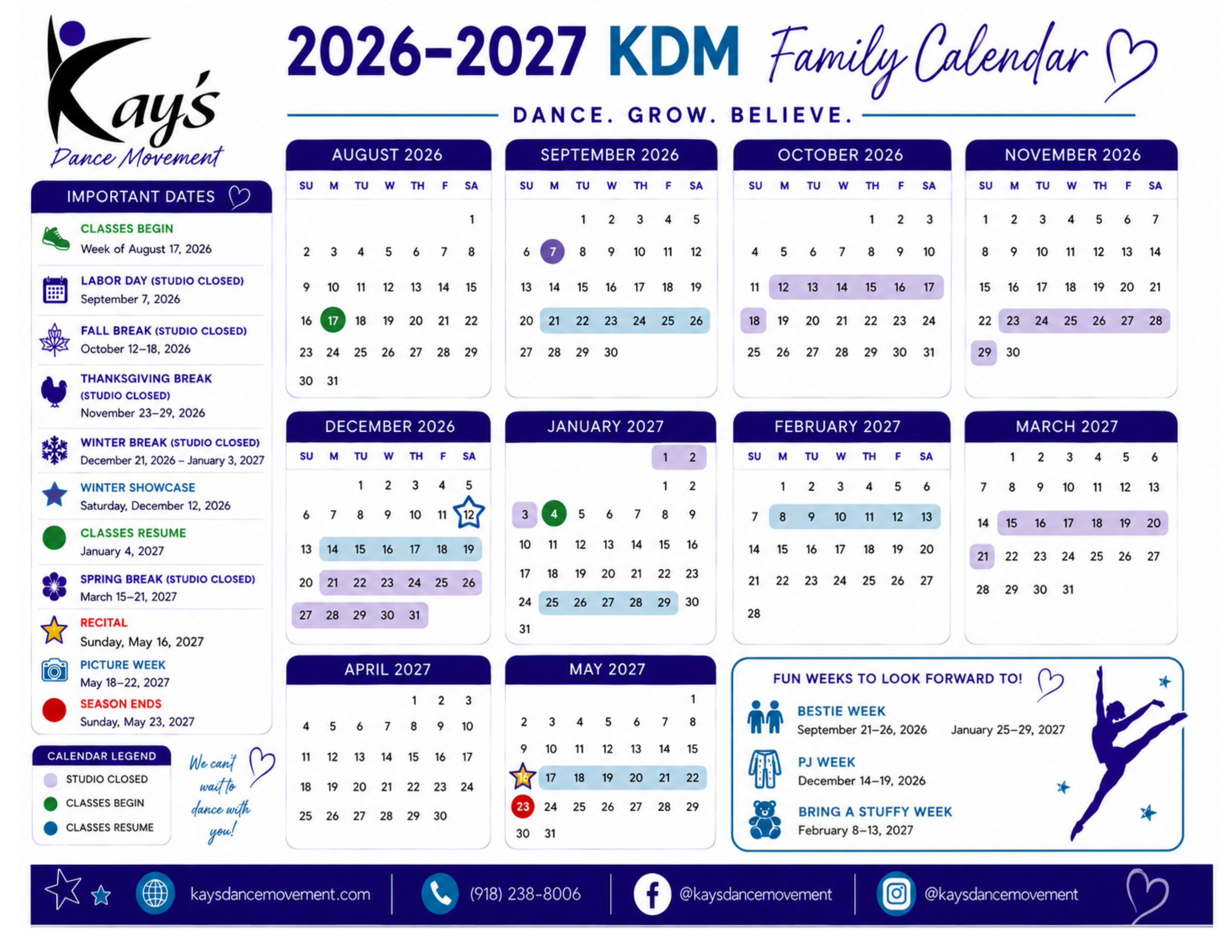 KDM 26-27 Yearly Calendar
