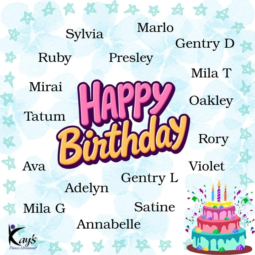Happiest of Birthday&rsquo;s to our September dancers!