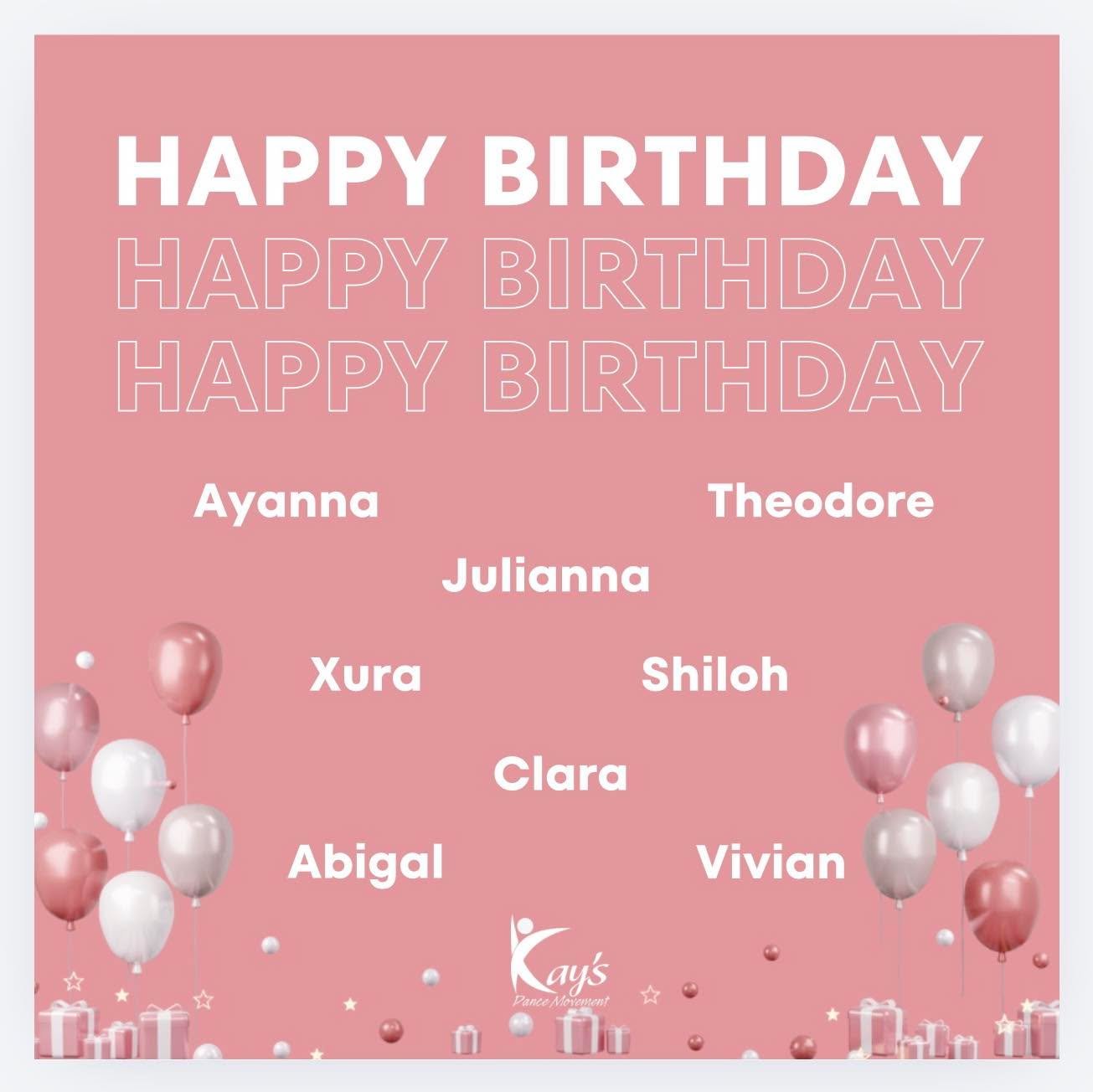Happiest of birthdays to our February dancers!