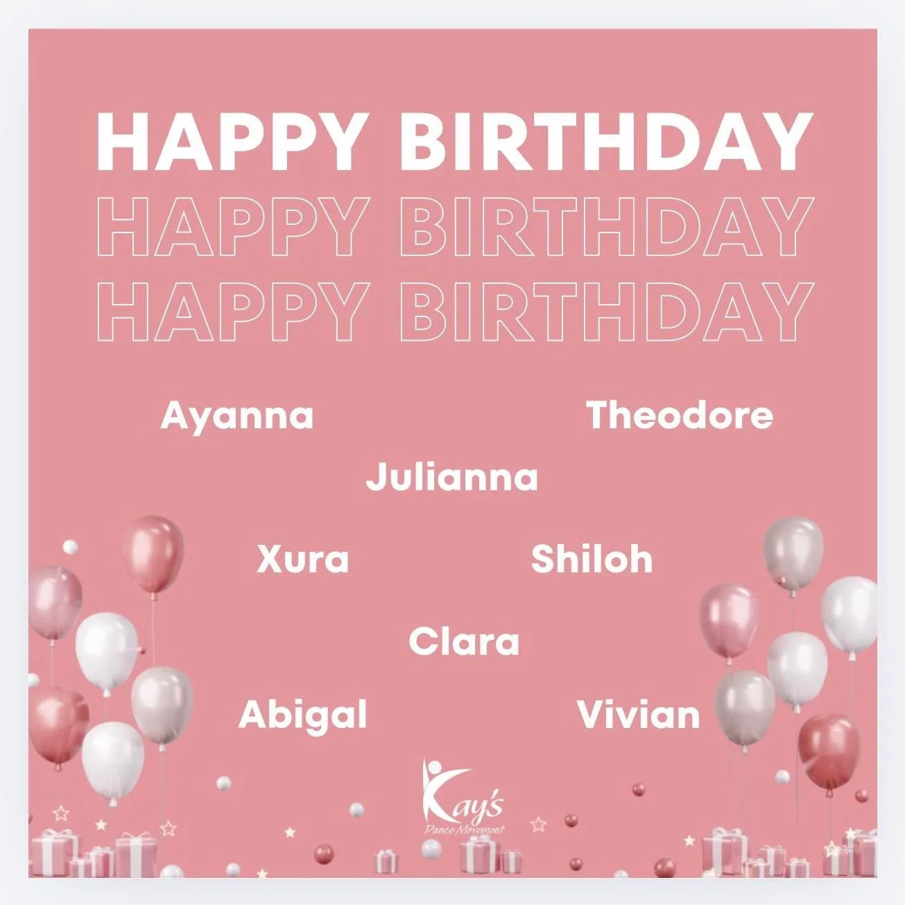 Happiest of birthdays to our February dancers!