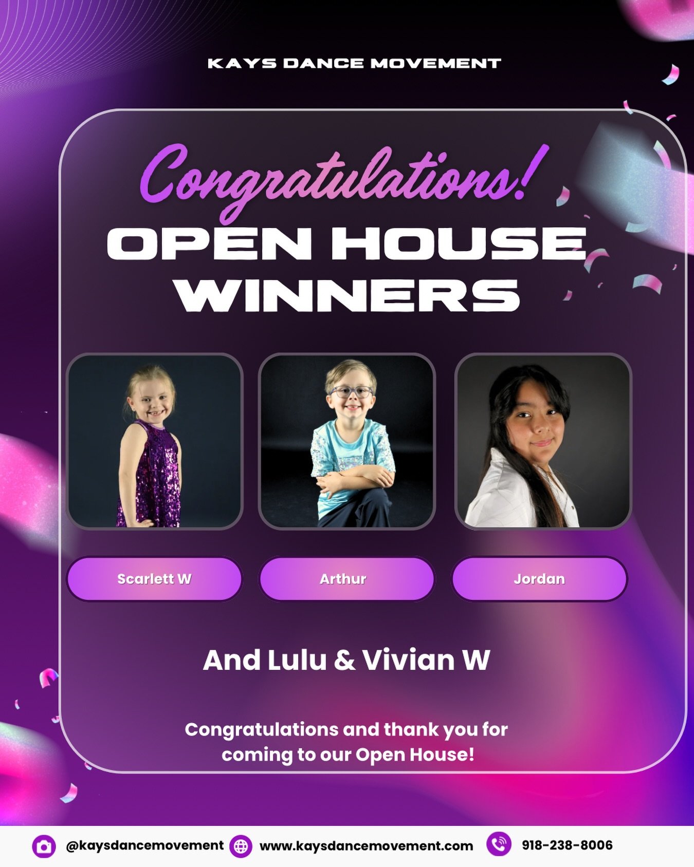 Thank you to everyone who came to open house! Big congrats to our drawing winners!