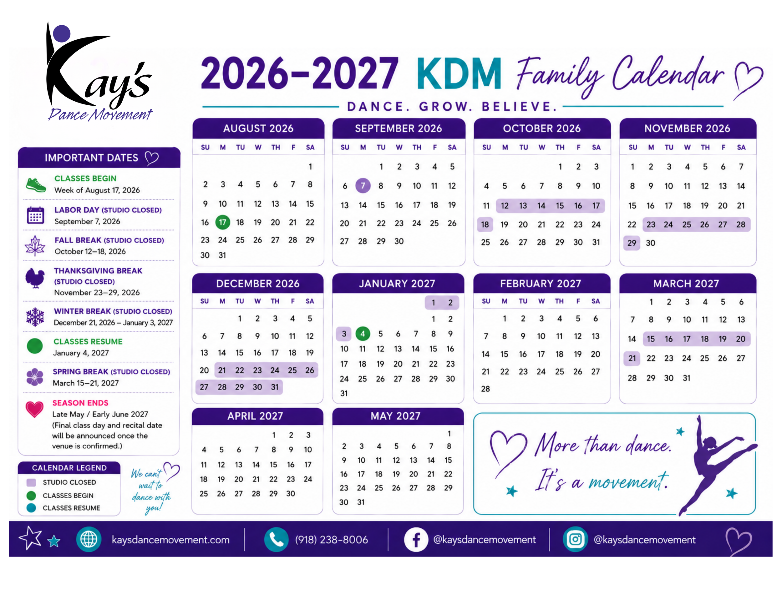 KDM Calendar of Events 26-27