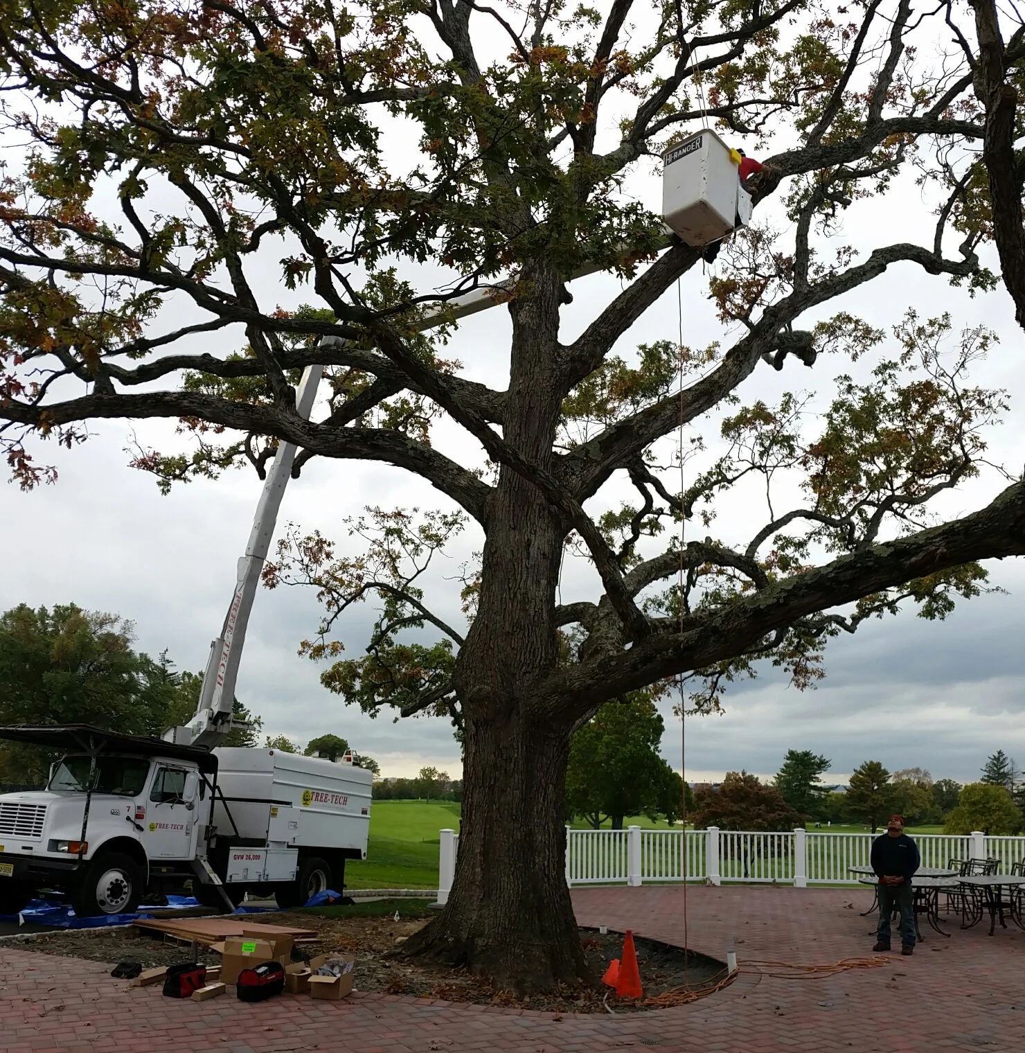 Canoe Brook Country Club - Patio Oak Lighting Installation