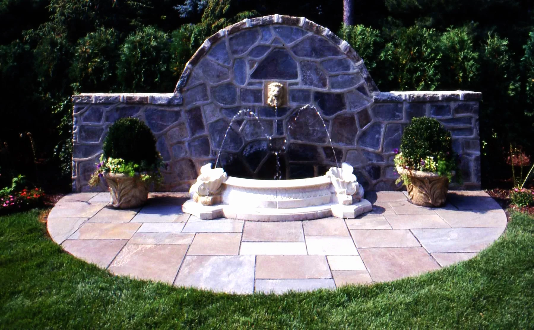Garden Detail - Lion Head and Shell Fountain
