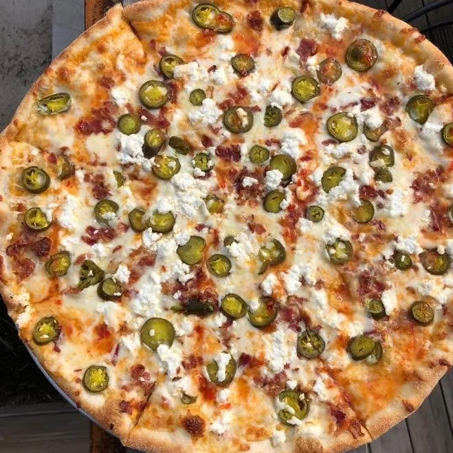 Jalape&ntilde;o Popper pizza available in November. Closed Thanksgiving Day. Open regular hours all weekend in Germantown and Deer Park. 
#pizzabeervictory #pizzaofthemonth #jalapenopopper #thanksgiving