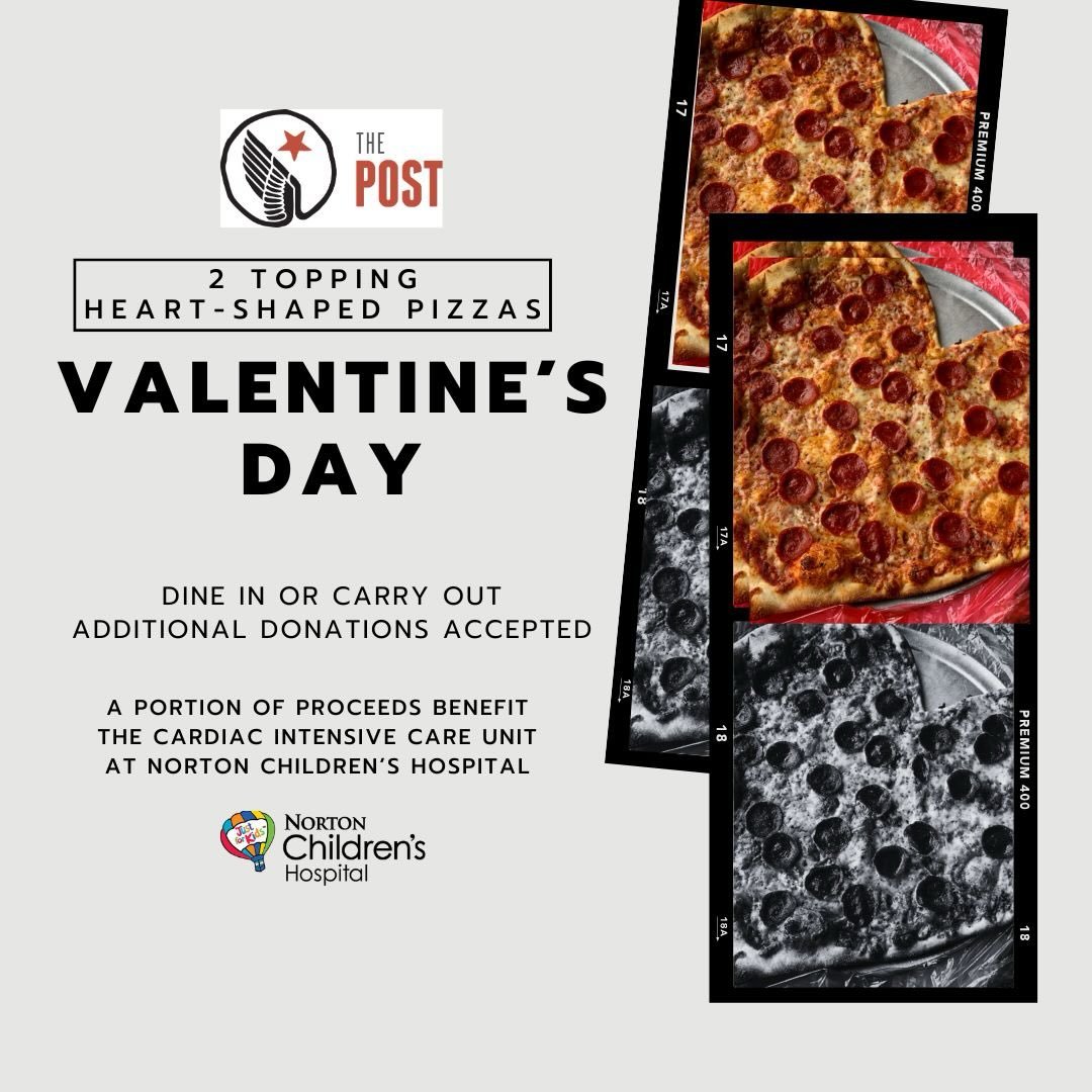 Valentine&rsquo;s Day coming up this weekend ❤️🍕We&rsquo;ll be making heart pizzas in Germantown and Deer Park on Saturday to benefit @nortonchildrens CICU. Dine in and carryout. Order carryout early in the day as available time slots usually fill u
