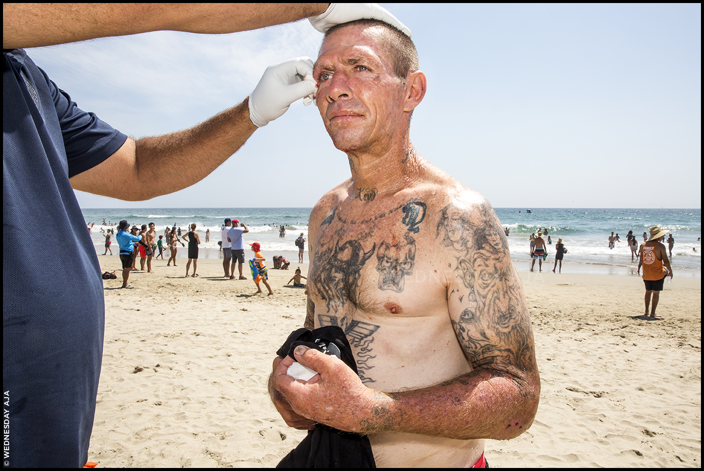  Surfing mishap //  US Open of Surfing  // Huntington Beach 