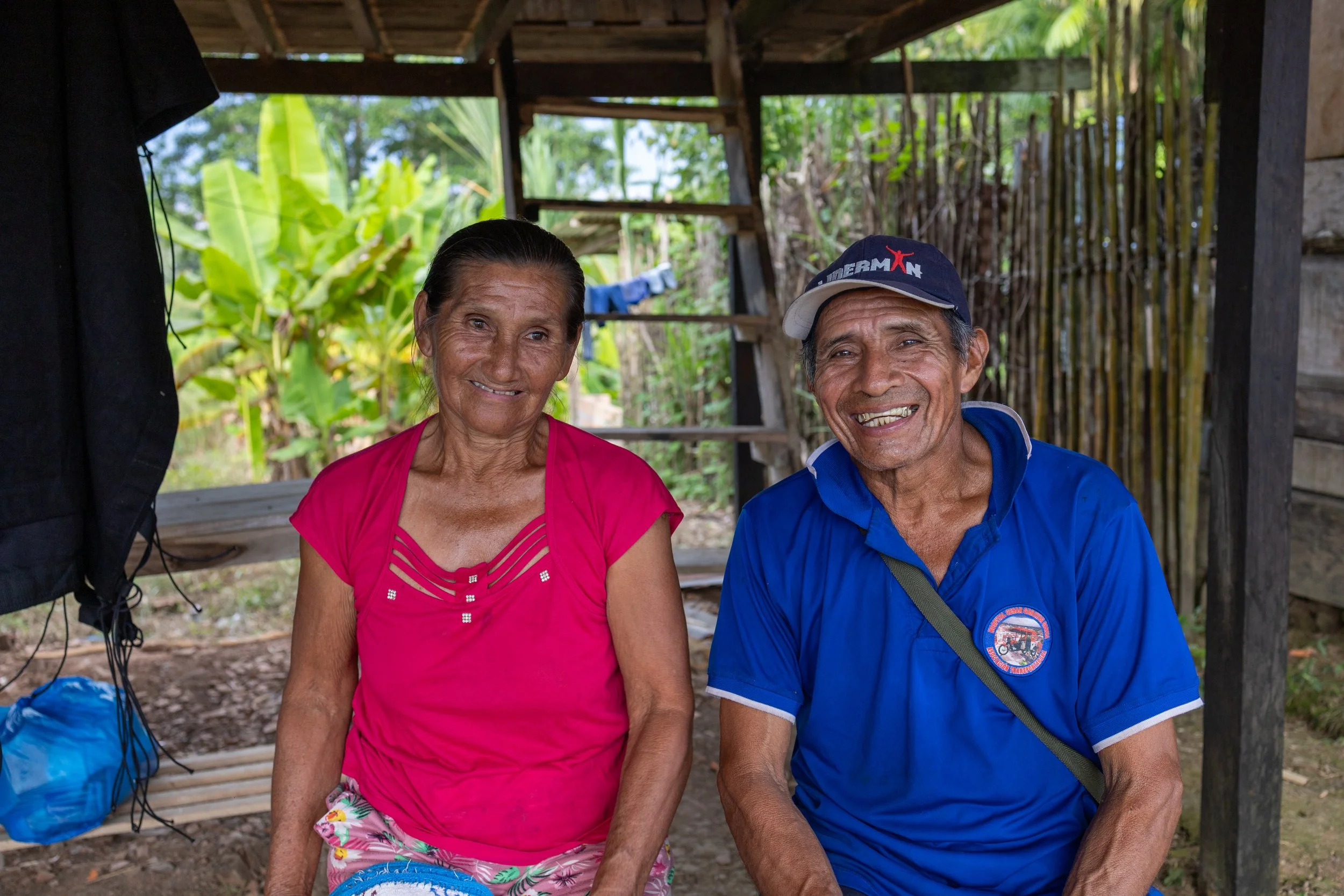 A couple at home in Indiana, one of the river communities reached by DNJ’s eye care outreach in the Peruvian Amazon. Photograph: Mark Sissons.