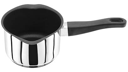 Milk Pan Stainless Steel Milk Pot with Double Sided Pouring Lips Household Saucepan, Size: 20X5CM
