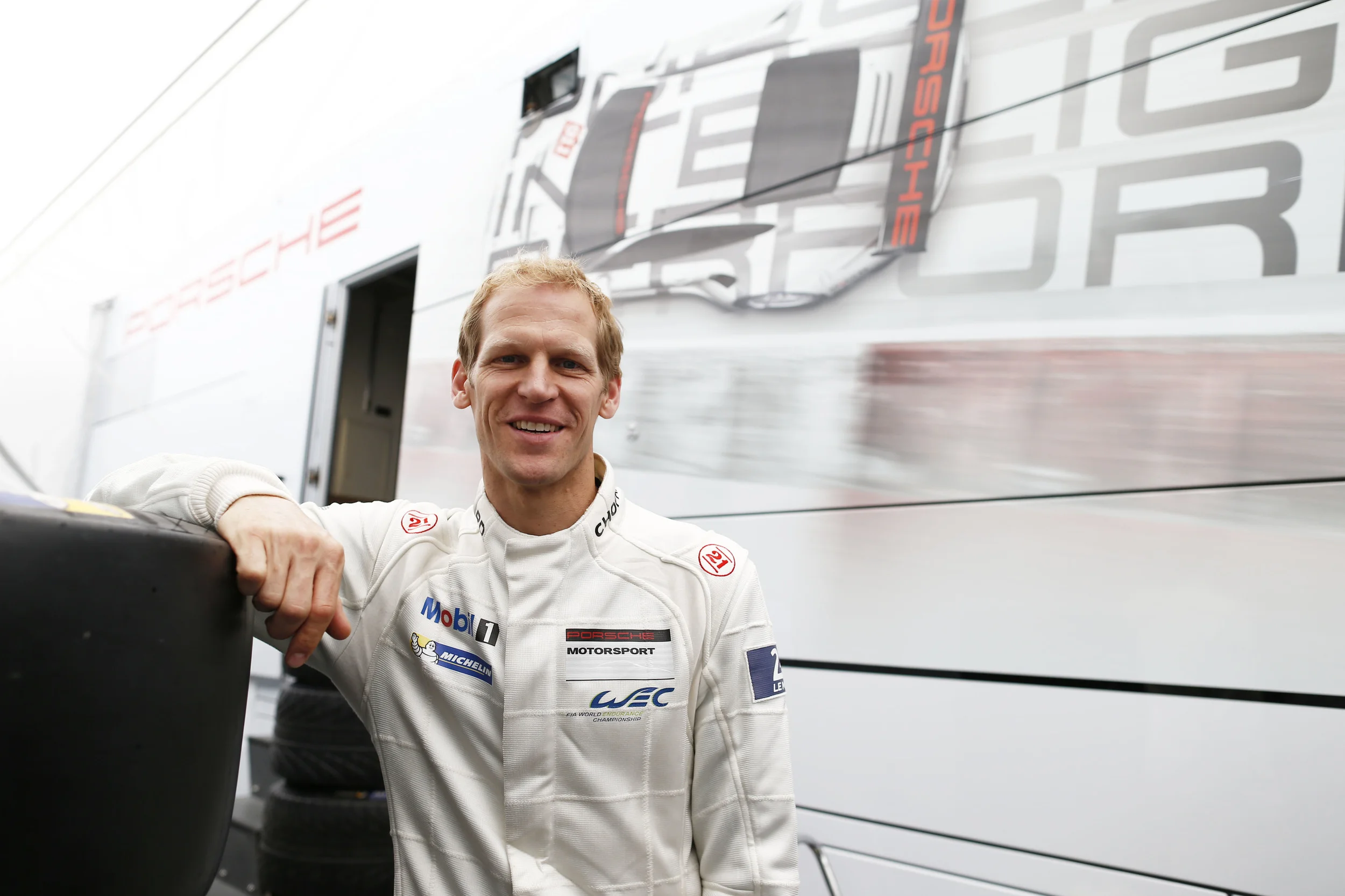Joerg Bergmeister, pictured here on track at Le Mans, has been racing a Porsche since 1996.