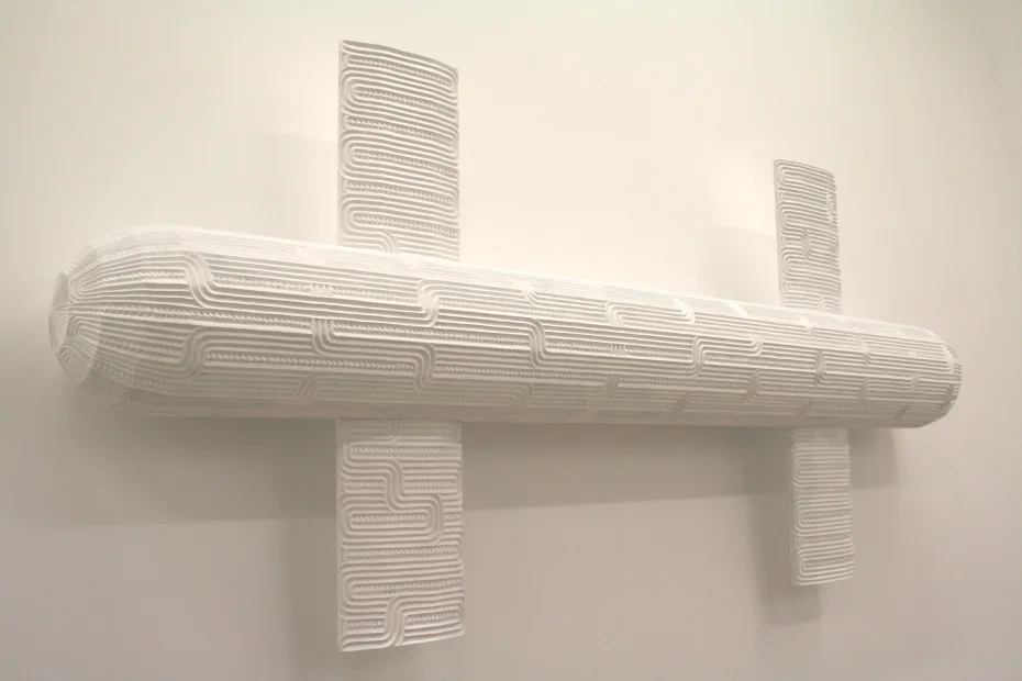 Brett Graham, Rukuhia III (2011). Carved and painted MDF, 232cm x 102cm x 28cm.