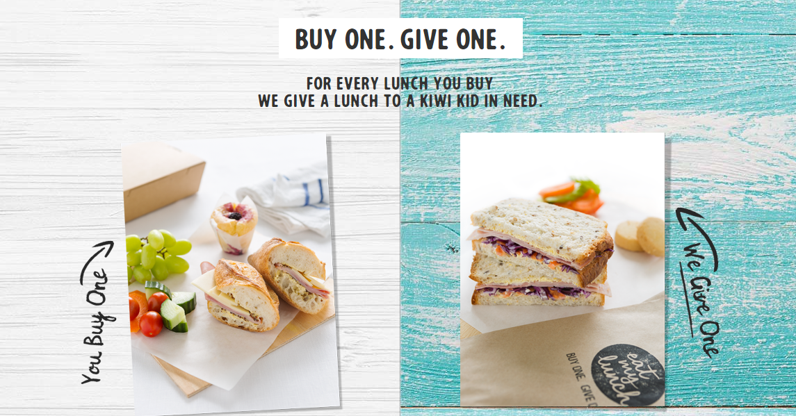 Eat My Lunch is a New Zealand-based social enterprise that operates on a ‘buy one, give one’ business model. It has inspired loyal customers by addressing a pressing local issue, giving consumers a way to ‘give back’ to communities without affecting their lifestyle or daily routine. As of June 2019, Eat My Lunch has given 1.26 million lunches to Kiwi kids.