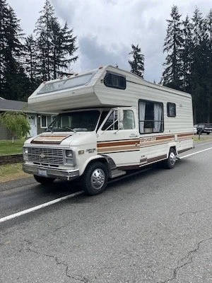 1983 GMC motorhome being converted into full time home to avoid homelessness