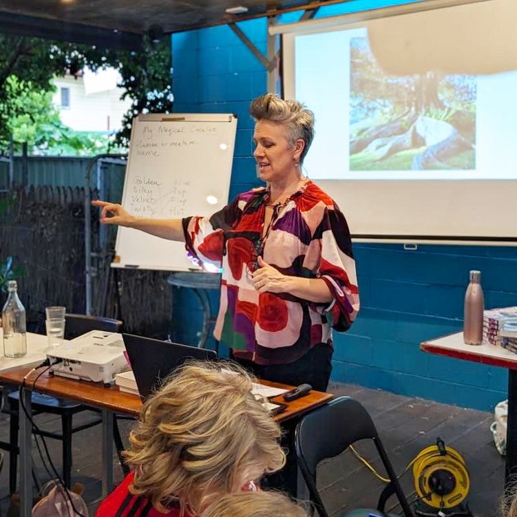 It was a gloomy, rainy day in Brisbane yesterday - but this back verandah of Avid Bookstore was lit up by these incredible kids and their imaginations. 

I taught a writing workshop - based on my books &lsquo;Big Magic&rsquo; and Magic Awry&rsquo; - 