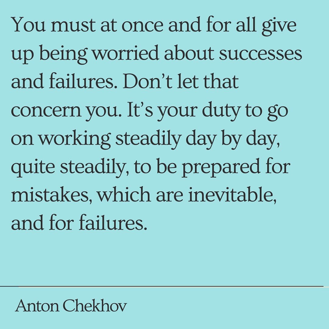 I find this very reassuring. And not just in writing. Mistakes are part of the process. 

#antonchekhov #writingtips #writersofinstagram