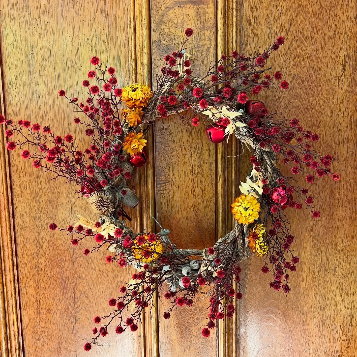 The wreath is now on the door. It&rsquo;s one of the seasonal rituals I started when Amelia was small. 

Every year, we buy new dried flowers, spruce up last year&rsquo;s flowers, and make it together. 

I&rsquo;m a bit stretched and a bit tired but 