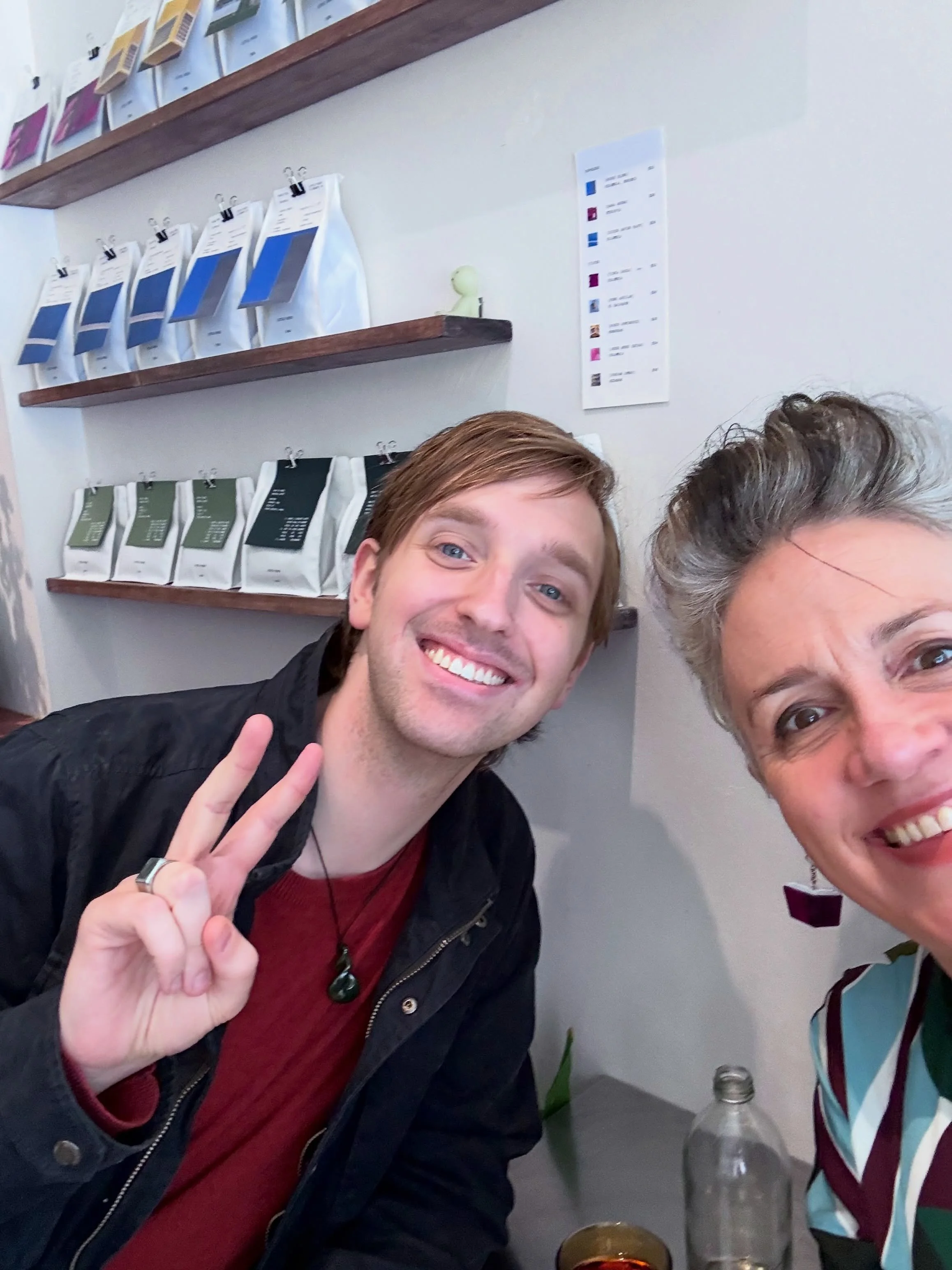 Oh, look, this is Oliver Midson who narrated my book Run so beautifully. 
&nbsp;
We met for the first time today &ndash; he chose the coffee shop which was very Melbourne, down an alley, and where I had my first matcha. 
&nbsp;
I loved hearing about 