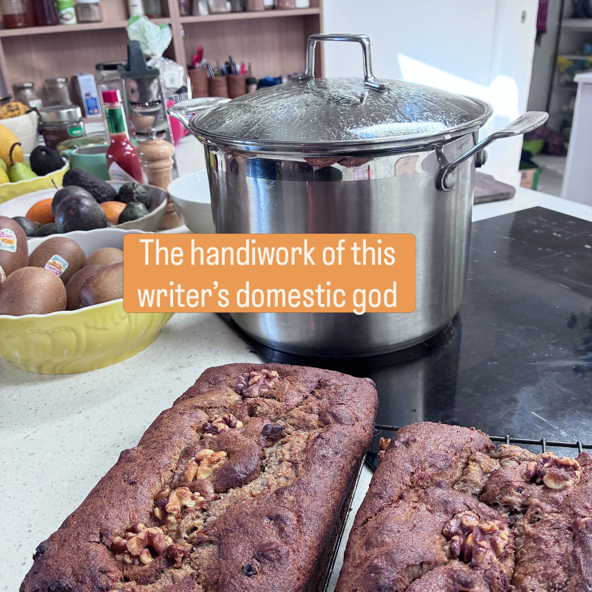 In the Acknowledgments of my latest kids novel The Wave, I thank my partner Alan for being a domestic god. 

Someone said to me, &lsquo;But is he really a domestic god or just pulling a bit more weight than the average man?&rsquo; 

Herewith evidence