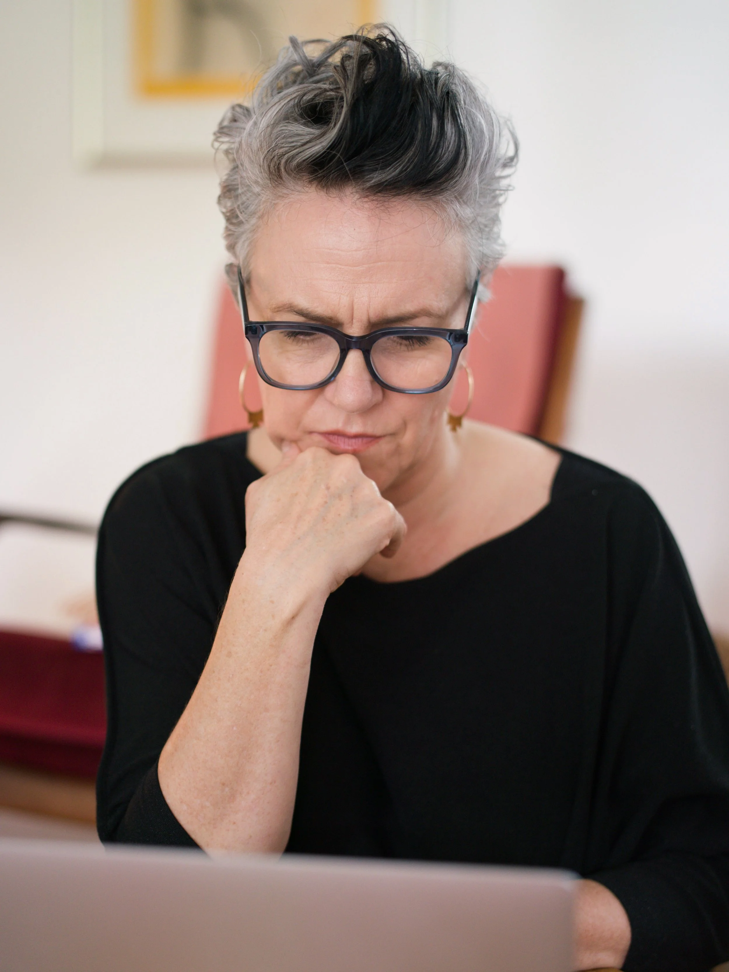 When I write my kids&rsquo; survival novels, in first draft I concentrate on plot, tension, the characters&rsquo; arcs (and I frown like this all the time when writing. I have resting frown face). 

It&rsquo;s only in second (or third) draft that I s