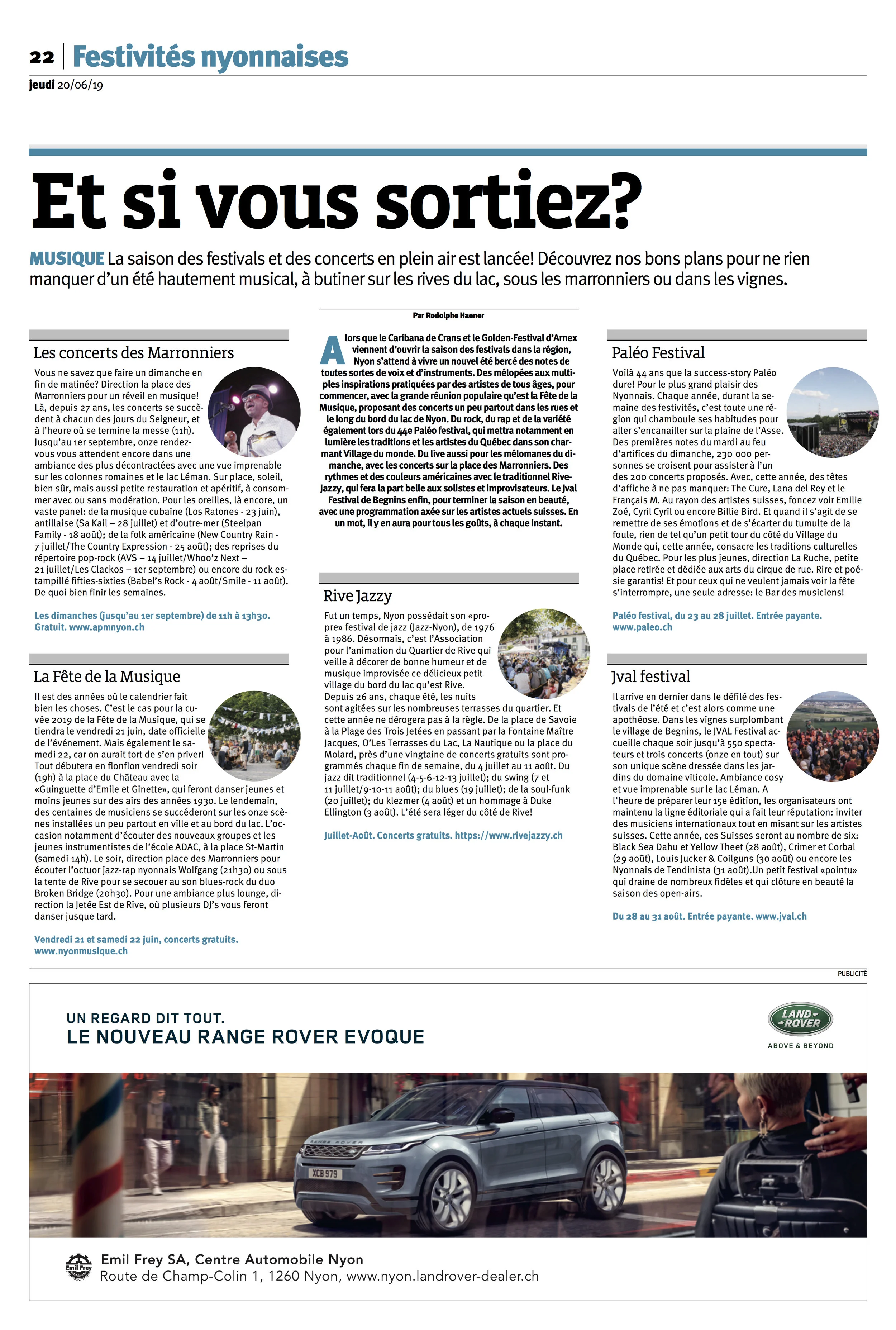 Page édition La Côte HEBDO dd. 20.6.2019