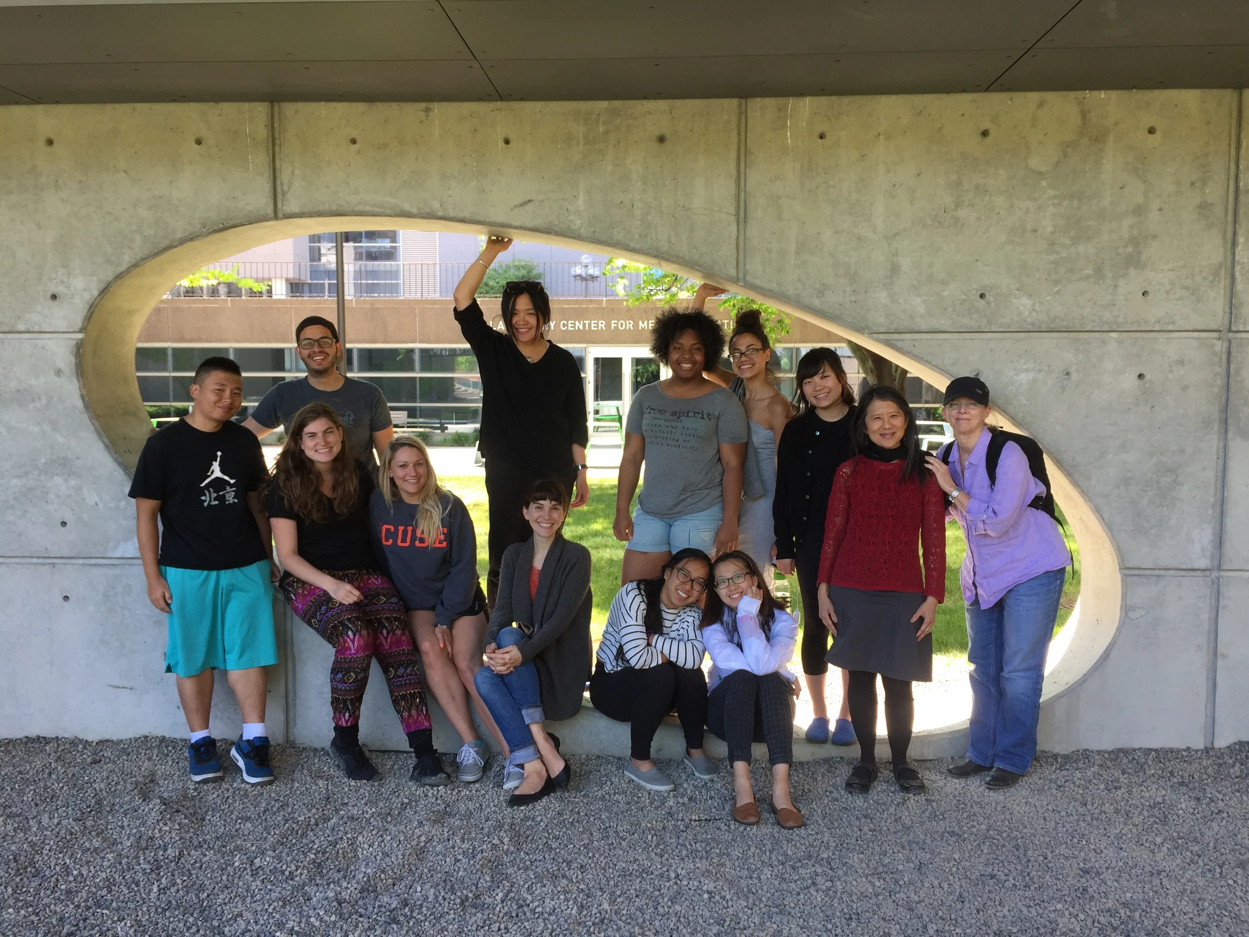 (l-r) Xiang Wei, Sam Maller, Shira Stoll, Melissa Scott, Viola Wan, Martha Swann, Jasmine Purdie, Vi Nguyen, Kathy Hua, Sophia Little, Xixi Zhou, Elizabeth Krist, Lynn Johnson. Photo by Allie Hootnick.