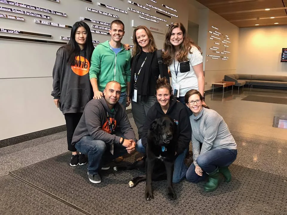 Right to Left: Cassie Zhang, Jeff Anderson, Amy Toensing, Shira Stoll, Pablo Piedra, Naomi Schware, Katye Brier: my team during TFW16.